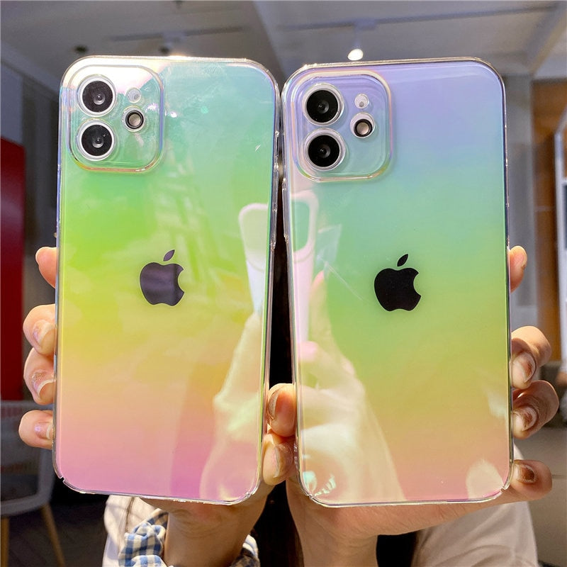 Rainbow Gradient Laser iPhone Case
