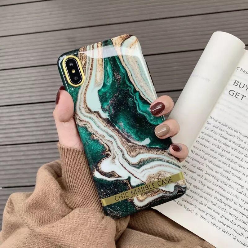 Retro Green Marble iPhone Case