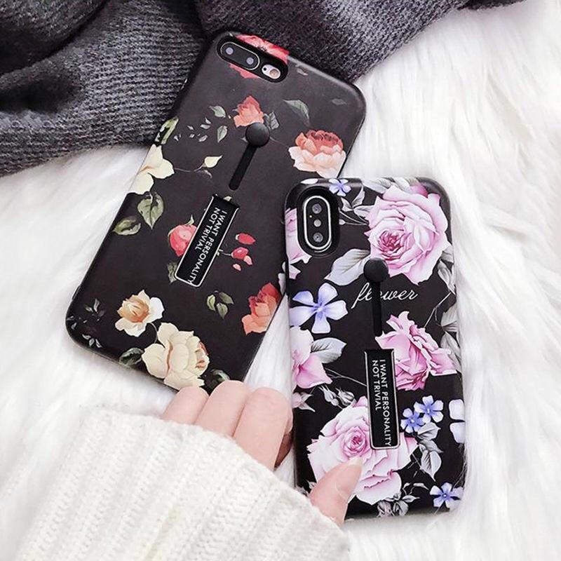 Retro Flowers Holder iPhone Case