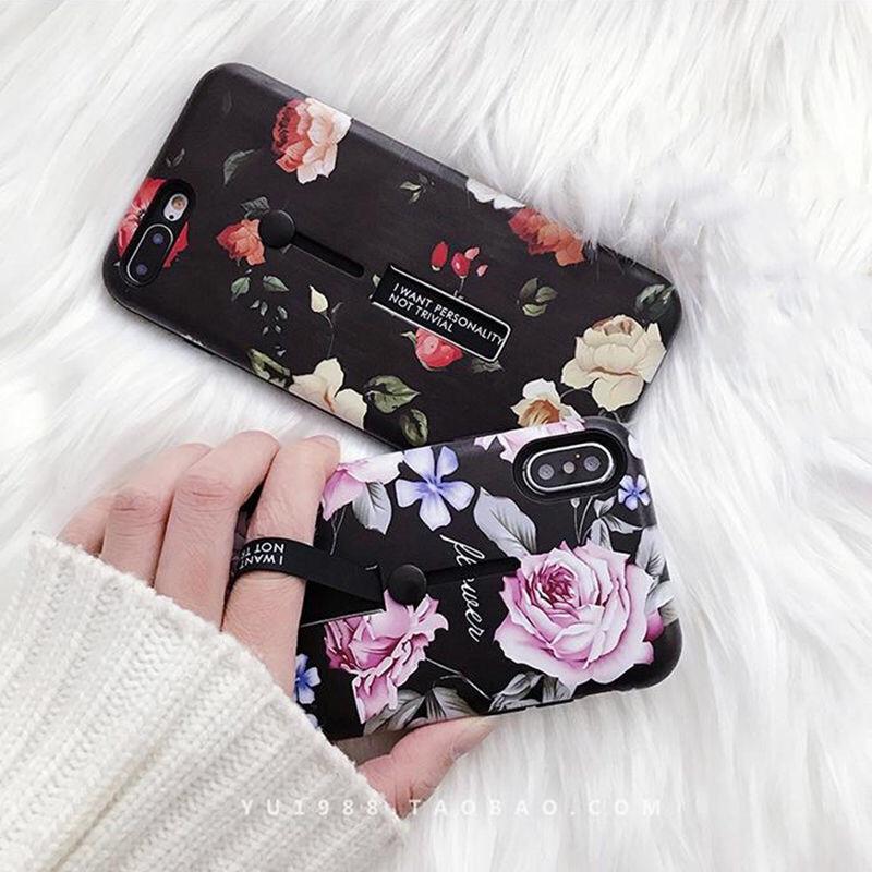 Retro Flowers Holder iPhone Case