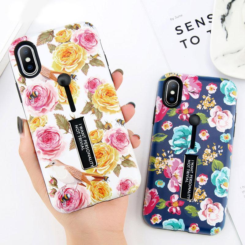 Flower & Marble Holder iPhone Case