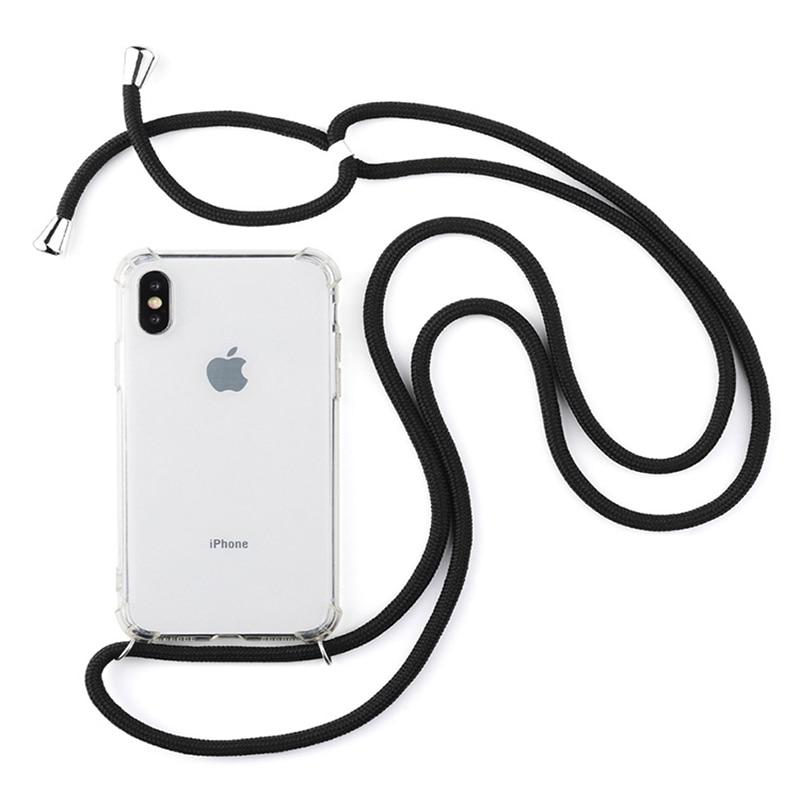 Anti-Knock Transparent Crossbody iPhone Case