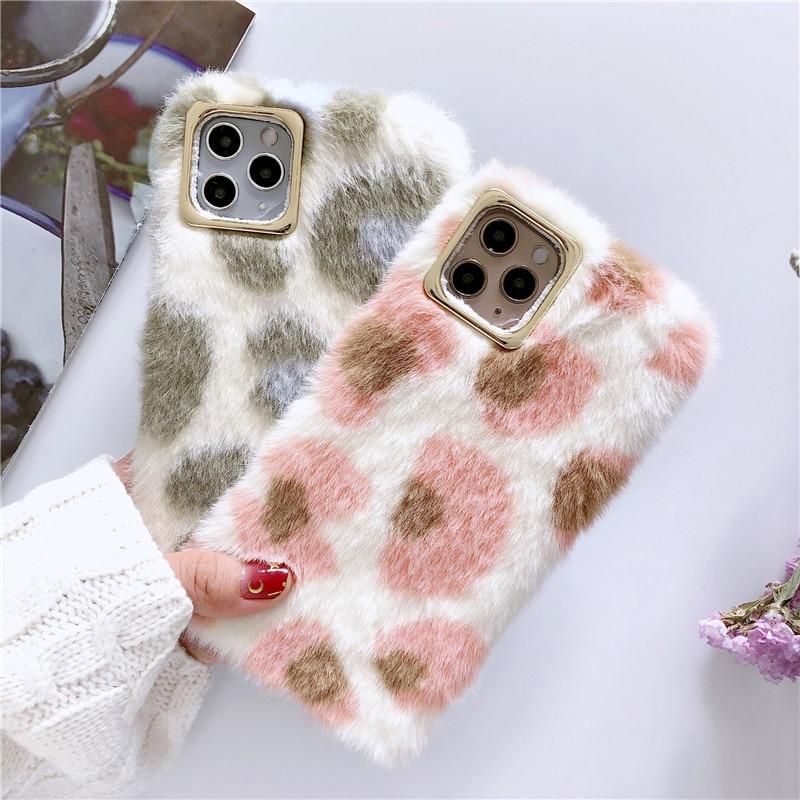 Leopard Faux Fur iPhone Case