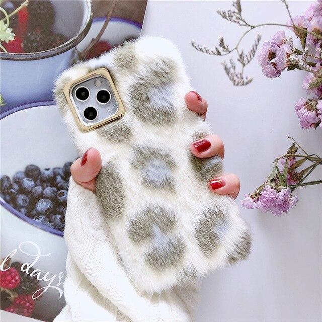 Leopard Faux Fur iPhone Case