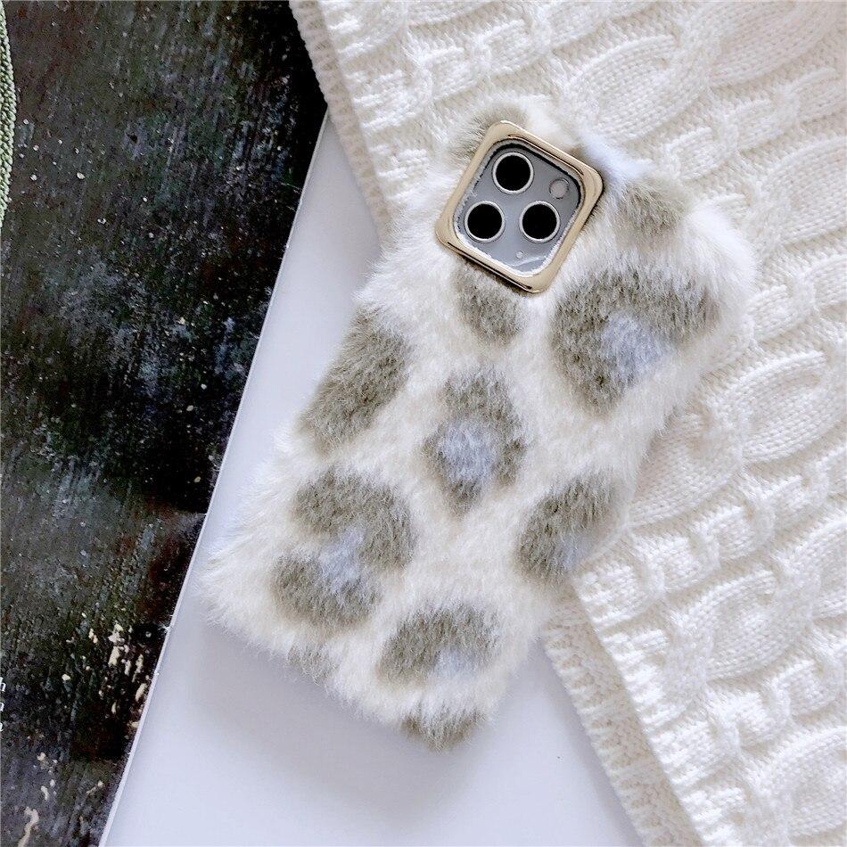 Leopard Faux Fur iPhone Case