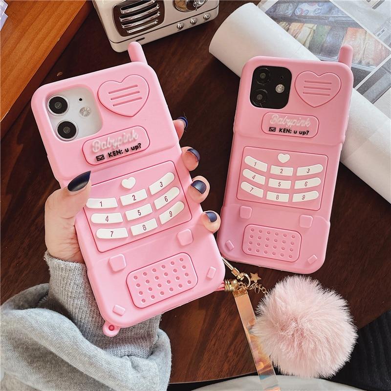 3D Pink Phone iPhone Case