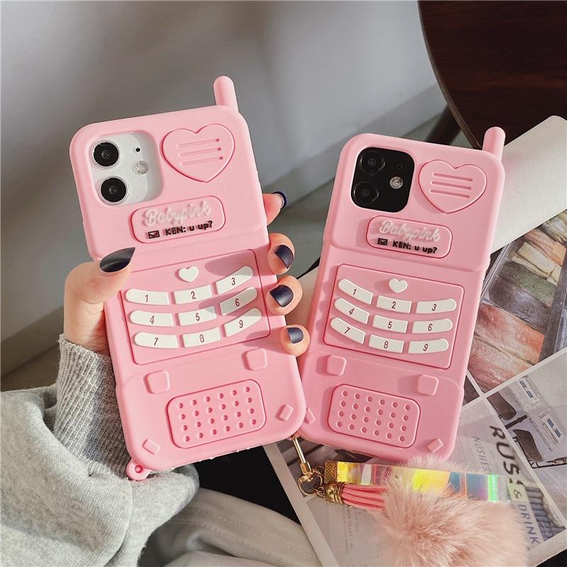 3D Pink Phone iPhone Case