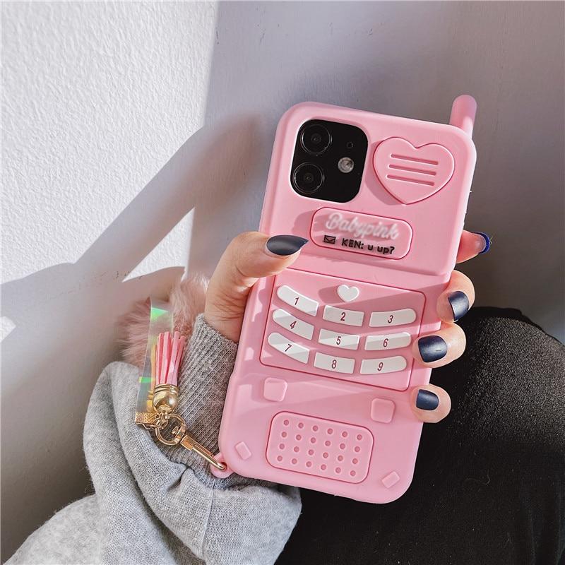 3D Pink Phone iPhone Case