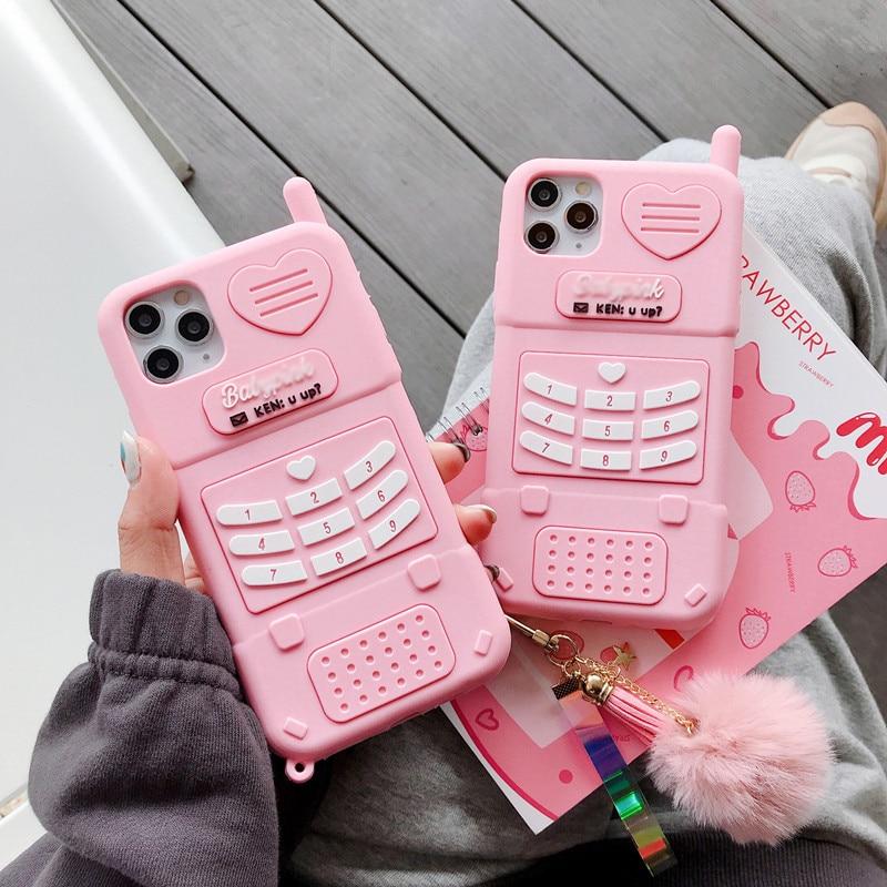 3D Pink Phone iPhone Case