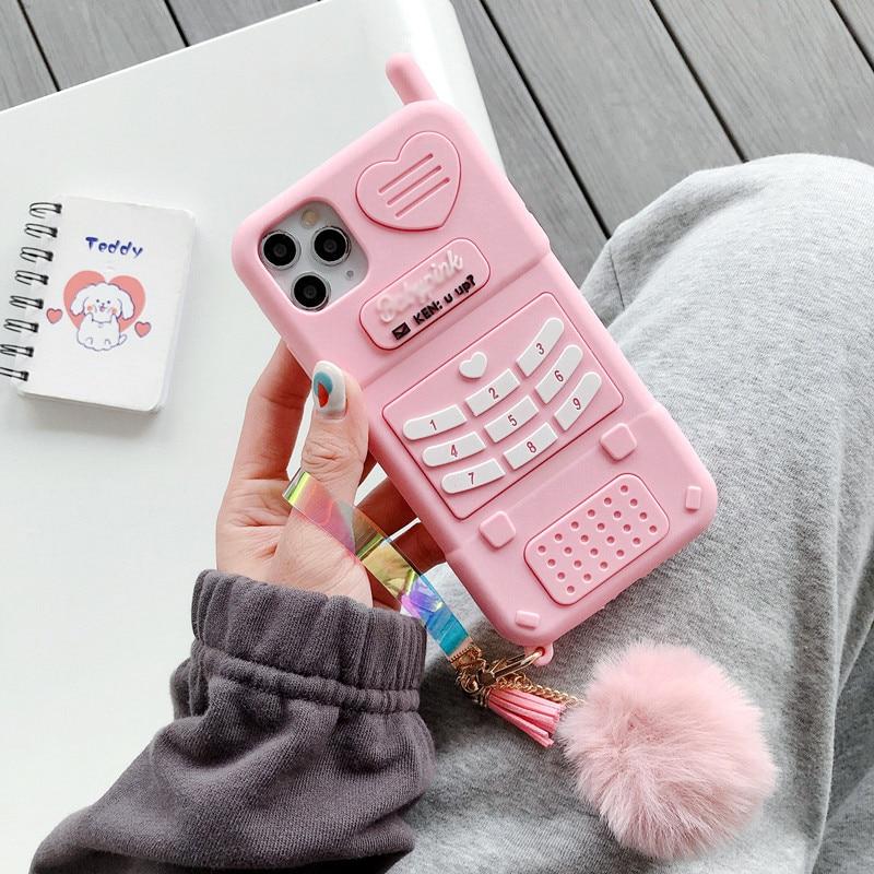 3D Pink Phone iPhone Case