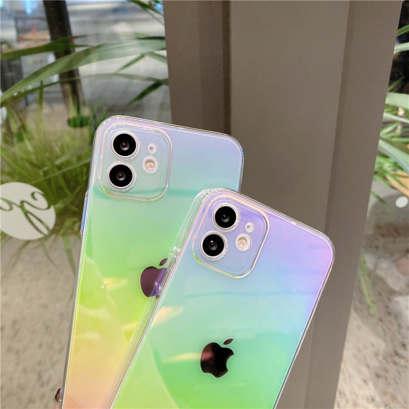 Rainbow Gradient Laser iPhone Case