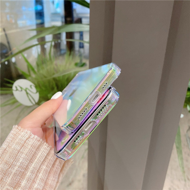 Rainbow Gradient Laser iPhone Case