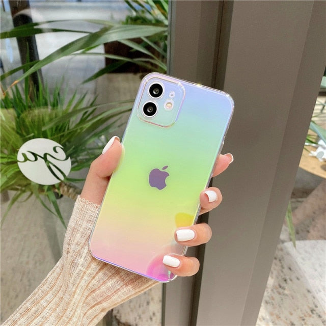 Rainbow Gradient Laser iPhone Case