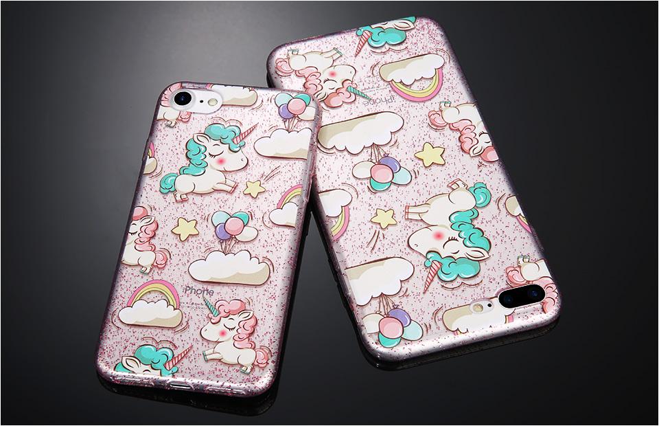 Glitter Cute Cartoon Unicorn iPhone Case