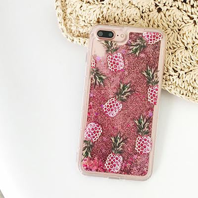 Pineapple & Cactus Quicksand iPhone Case