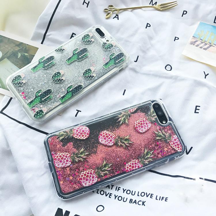 Pineapple & Cactus Quicksand iPhone Case