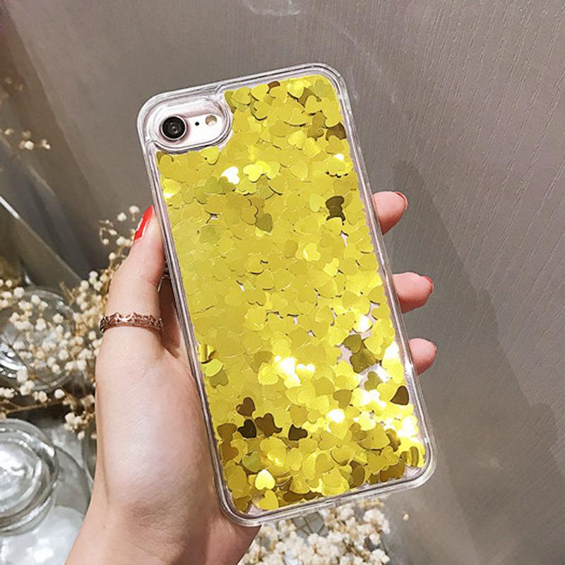 Transparent Heart Quicksand iPhone Case