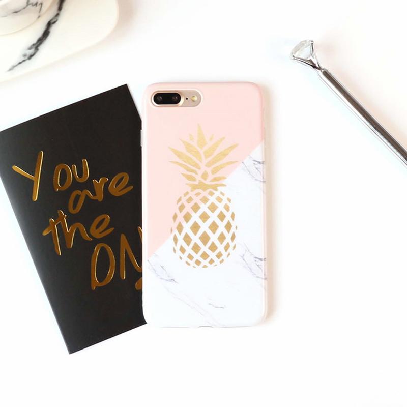 Golden Pineapple Marble iPhone Case