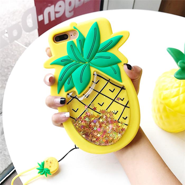 Pineapple Liquid Quicksand 3D iPhone Case