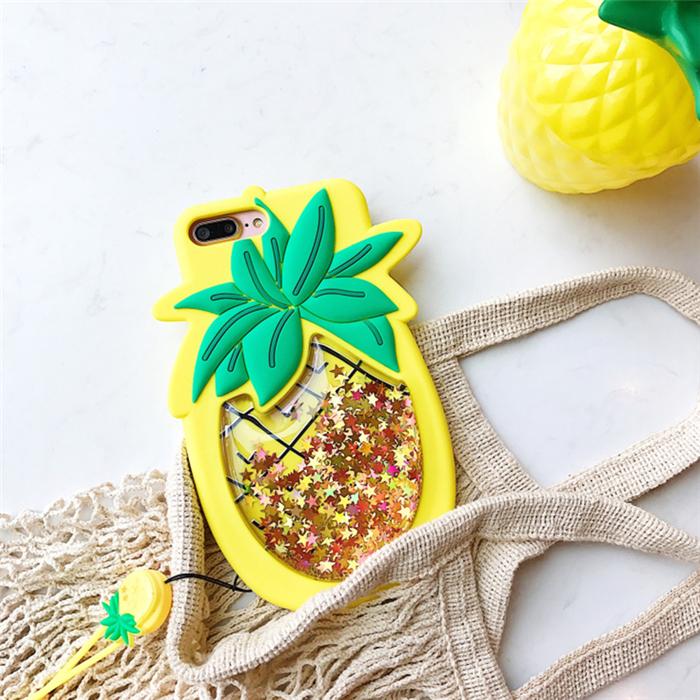 Pineapple Liquid Quicksand 3D iPhone Case