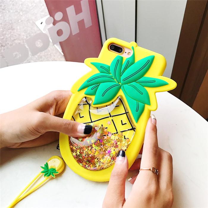 Pineapple Liquid Quicksand 3D iPhone Case