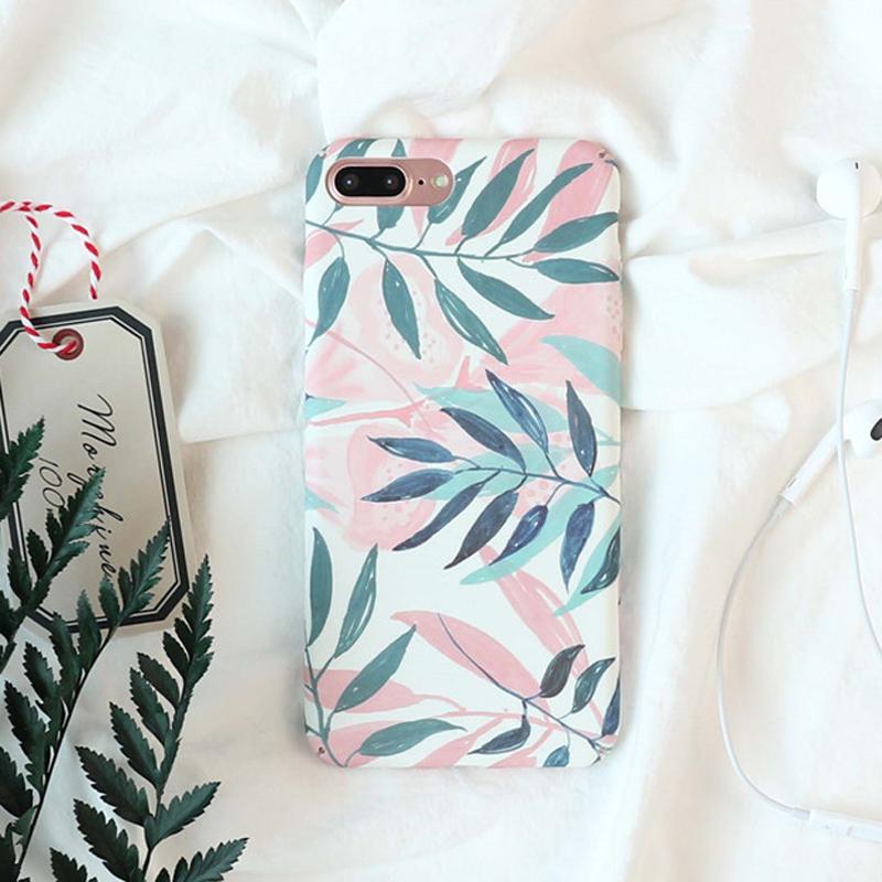 White Floral Leaf iPhone Case