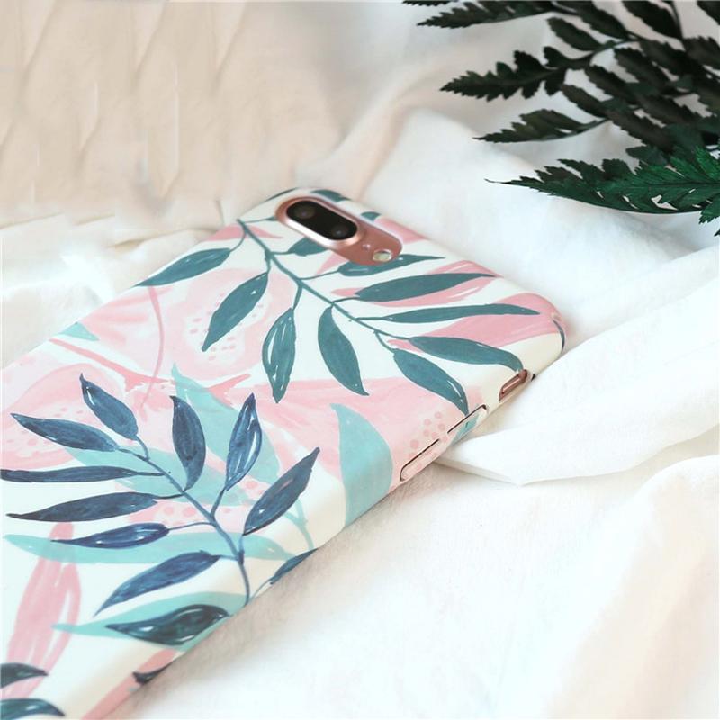 White Floral Leaf iPhone Case