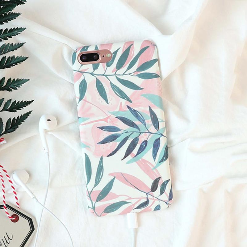 White Floral Leaf iPhone Case