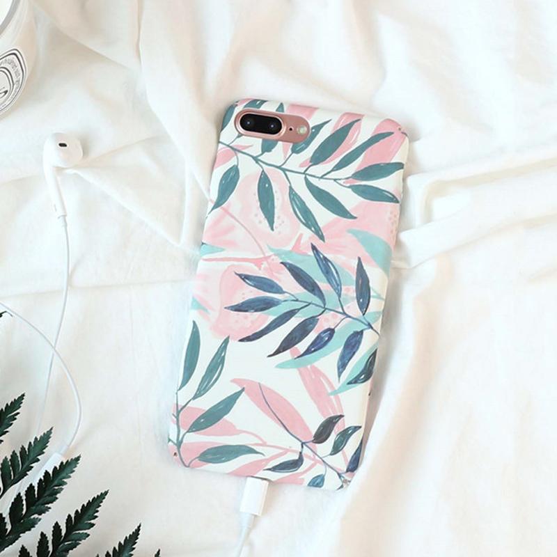 White Floral Leaf iPhone Case