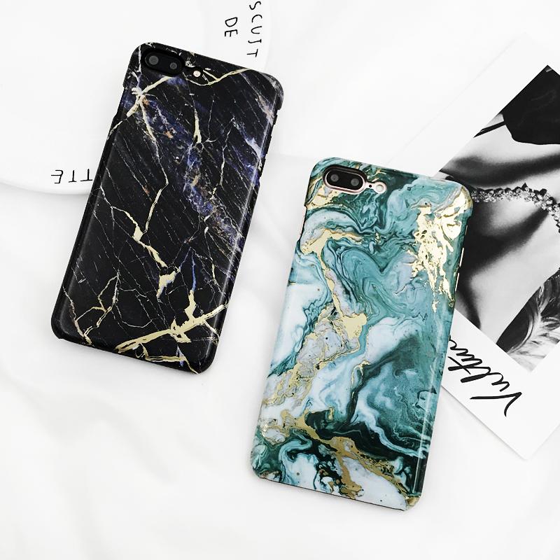 Black & Green Hard Marble iPhone Case