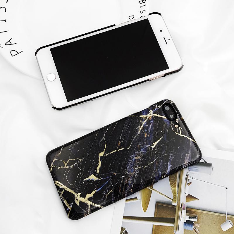 Black & Green Hard Marble iPhone Case