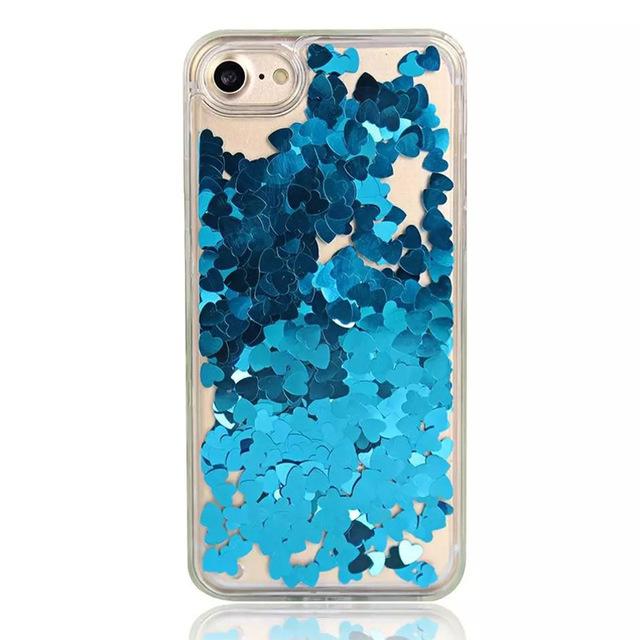 Transparent Heart Quicksand iPhone Case