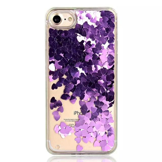 Transparent Heart Quicksand iPhone Case