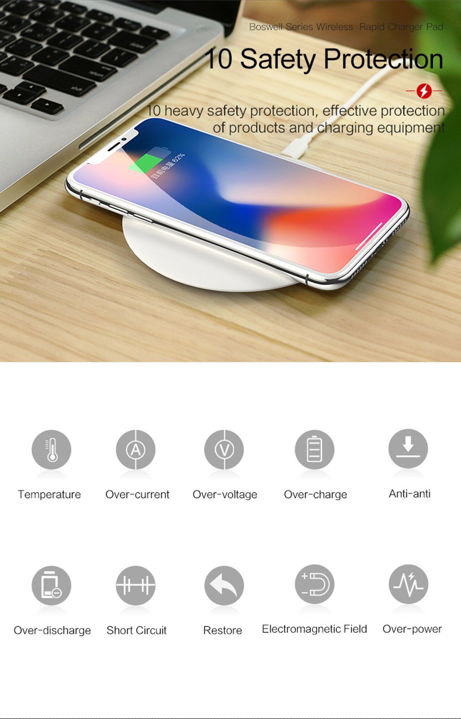 USAMS Metal Original Qi Wireless Charger Pad