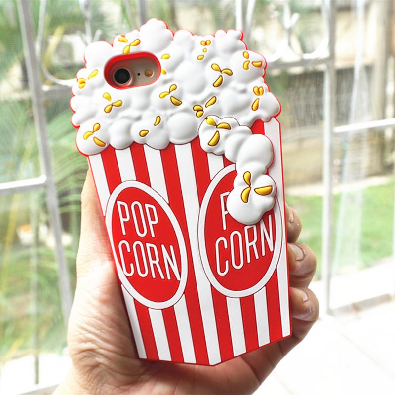 3D Popcorn Soft Silicone iPhone Case