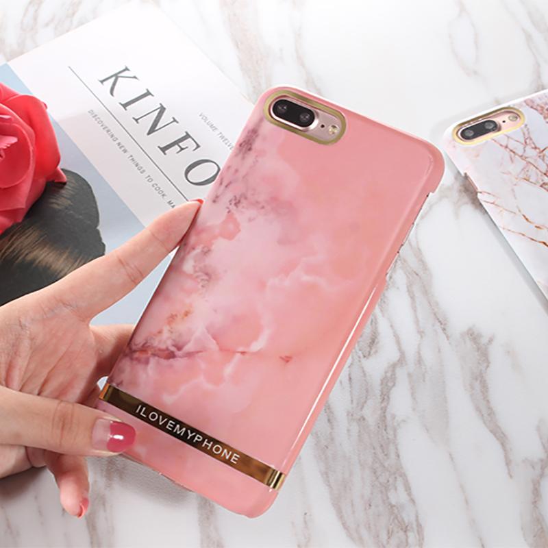 Pink Glossy Marble iPhone Case