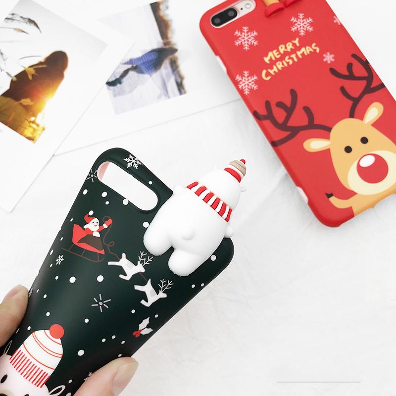 Christmas Deer & Snowman 3D iPhone Case