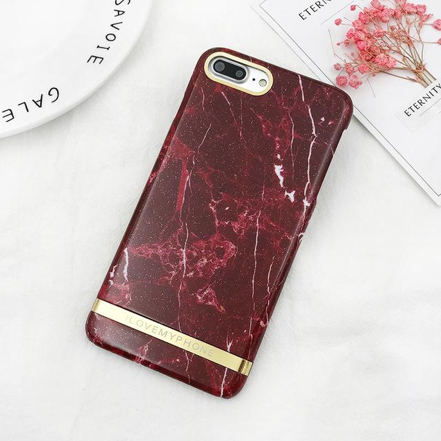 Wine Red Marble iPhone Case