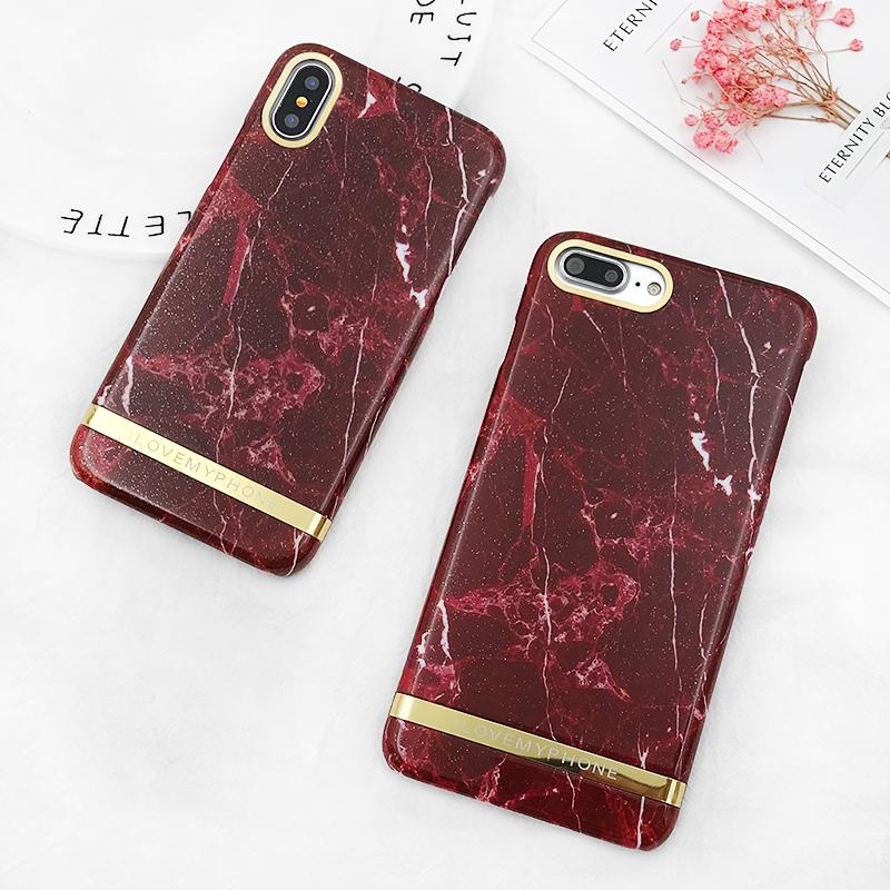 Wine Red Marble iPhone Case