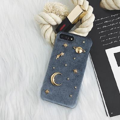 3D Golden Space iPhone Case