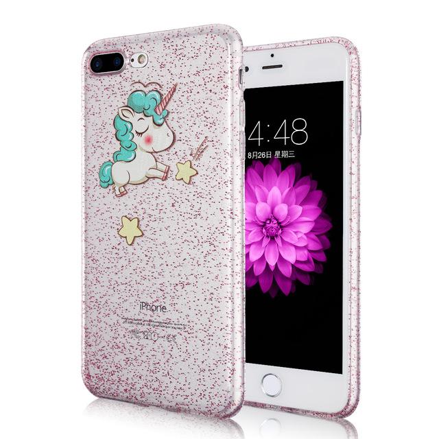 Glitter Cute Cartoon Unicorn iPhone Case