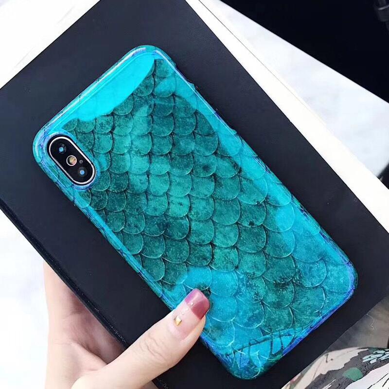 Laser Blue Fish Scale iPhone Case