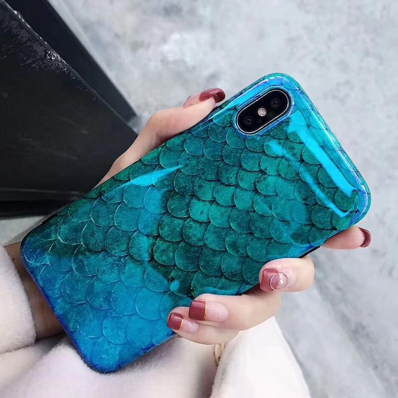 Laser Blue Fish Scale iPhone Case