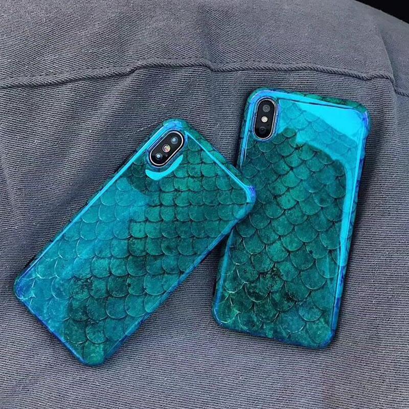 Laser Blue Fish Scale iPhone Case