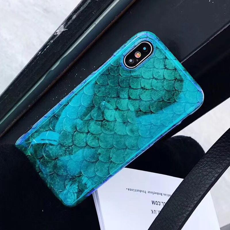 Laser Blue Fish Scale iPhone Case