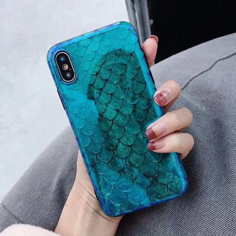 Laser Blue Fish Scale iPhone Case