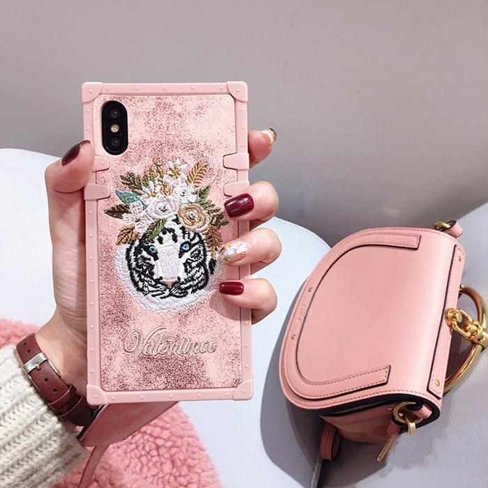 Embroidery Flamingo Pink iPhone Case