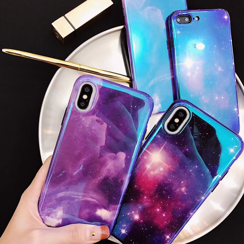 Purple Sky Glossy iPhone Case