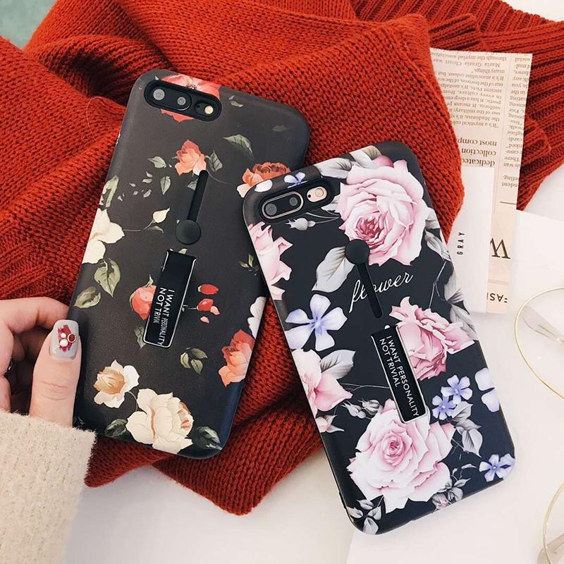 Retro Flowers Holder iPhone Case