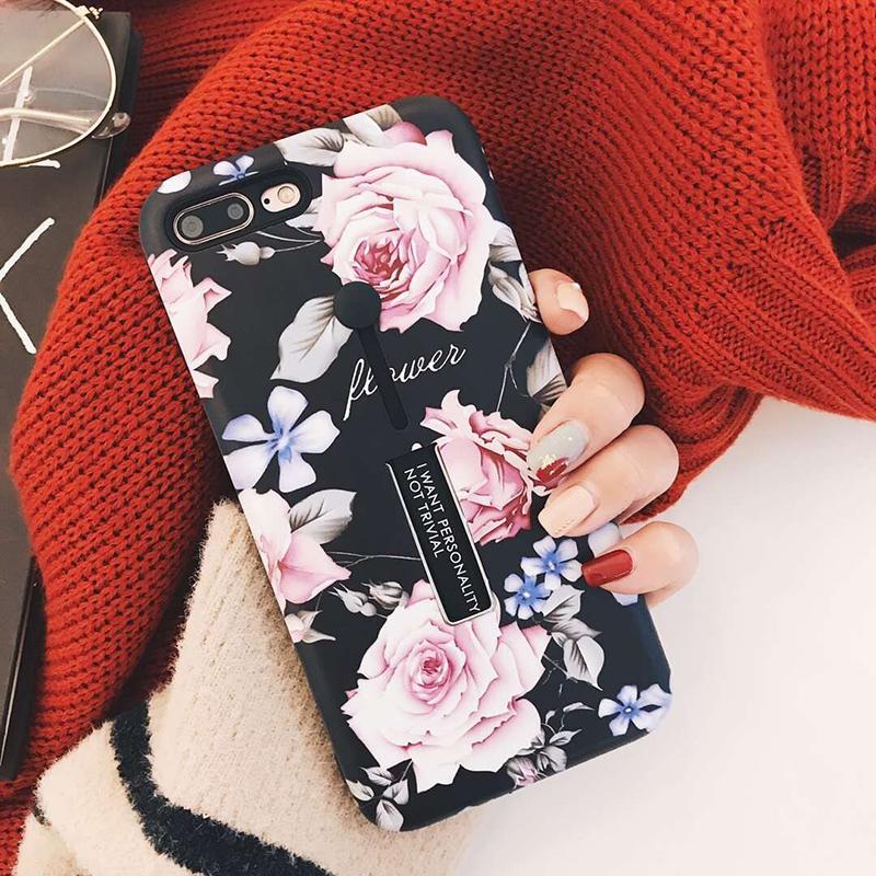 Retro Flowers Holder iPhone Case